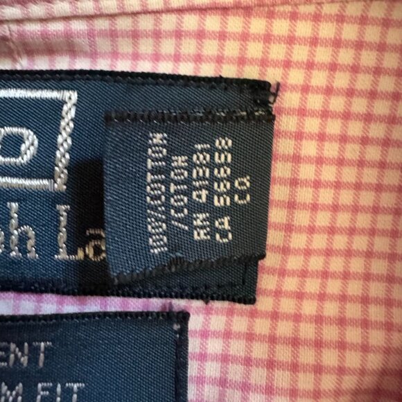 Polo Ralph Lauren Regent Custom Pink Checkered Mens Long Sleeve Button Up‎ Shirt - Picture 4 of 7